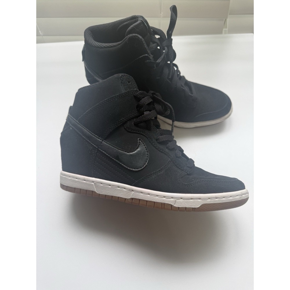 Nike Dunk Sky Hi Hidden Heel Women's Size Sneakers Black Suede 8
